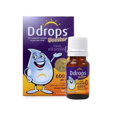 【支持购物卡】美国 Ddrops 天然婴儿600IU维生素D3滴剂 2.8ml   紫色