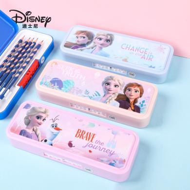 迪士尼儿童双层密码锁塑料文具盒 韩版创意多功能学生铅笔盒
