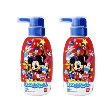 【2瓶】日本万代BANDAI 米奇米老鼠儿童洗发水洗发护发二合一300ml/瓶 清新茶香