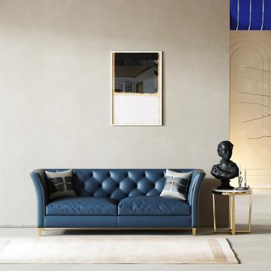 慕梵迪客厅家具皮沙发美式后现代轻奢真皮沙发组合小户型皮艺沙发组合沙发D1005