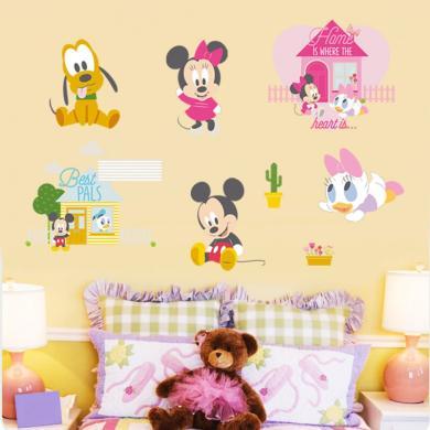 迪士尼MM039米奇与米妮米老鼠墙贴画男孩女孩卧室儿童房幼儿园教室贴纸