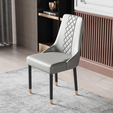奢恩 餐椅 现代轻奢 海棉+优质超纤皮+不锈钢五金电镀钛金 YX-005