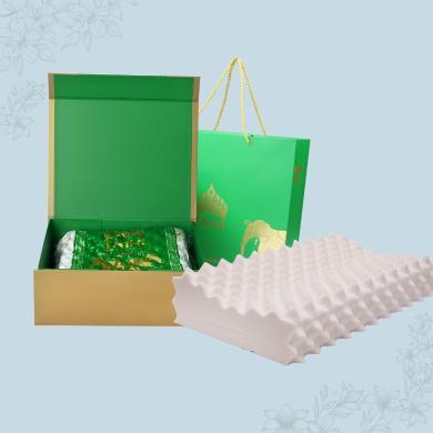 【礼盒装】泰嗨TAIHI天然乳胶枕头93%乳胶含量泰国原产进口高低按摩枕礼盒装