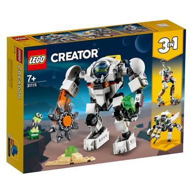 乐高(LEGO)积木 创意百变系列31115 太空采矿机甲7岁+儿童玩具 男孩女孩 生日礼物 3月上新