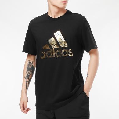 Adidas阿迪达斯男款运动休闲印花短袖T恤GV2913