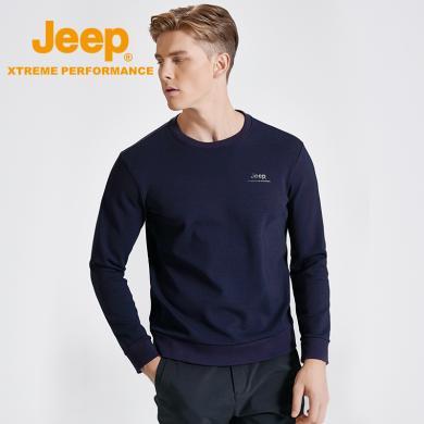 Jeep吉普运动户外休闲长袖T恤男装男卫衣男装J932094384