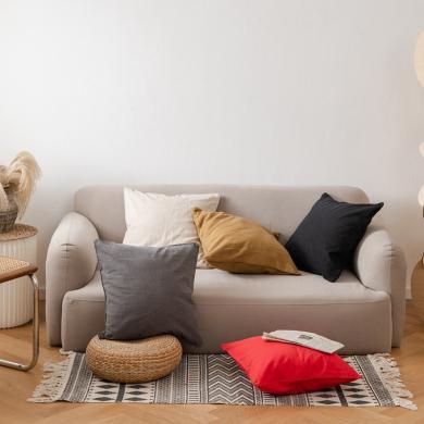 DREAM HOME 经典款沙发靠垫纯色靠枕棉麻抱枕MEF1439600