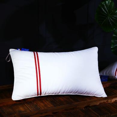DREAM HOME 【全棉枕芯】红色织带款安睡单人枕头纯棉WOL345650