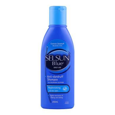 澳洲Selsun 去屑止痒修护洗发水-滋养型（蓝盖） 200ml 保湿去屑