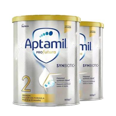 【2罐】澳洲Aptamil爱他美白金版2段奶粉(6-12个月) 澳洲爱他美2段 白金版 900g/罐