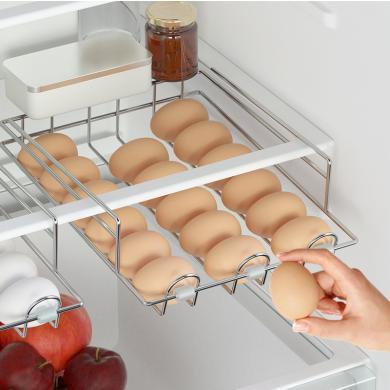 奥纳斯鸡蛋收纳盒冰箱用抽屉式冷冻收纳神器架托饮料鸡蛋保鲜厨房整理盒1197