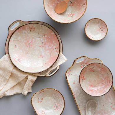 摩登主妇雪樱日式陶瓷餐具创意餐盘菜盘子汤面碗家用碗碟饭碗单个