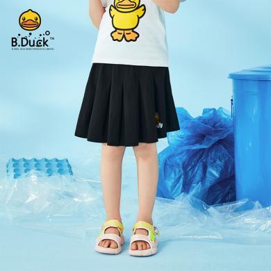 【比欧集合馆】B.duck小黄鸭童装女童洋气半身裙夏季新款小女孩百褶短裙MBF2261903【比欧】