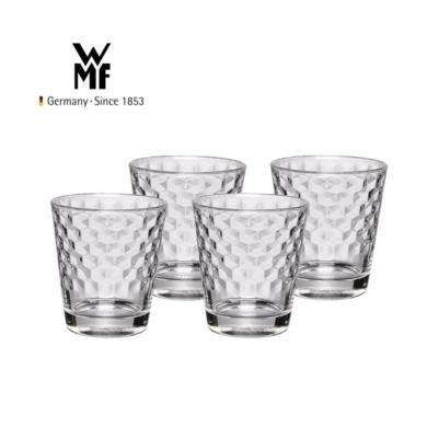 WMF 德国福腾宝玻璃杯 透明菱纹玻璃水杯 家用饮水杯套装 4件套