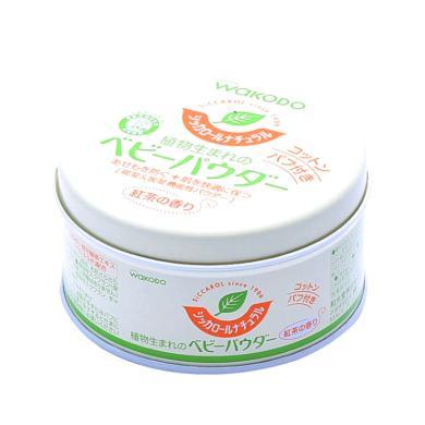 日本Wakodo和光堂 爽身粉 植物性绿茶婴儿爽身粉120g 温和清凉 不含滑石粉