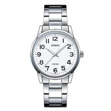 【支持购物卡】卡西欧（CASIO）手表 指针系列经典时尚商务简约防水石英男表 钢带MTP-1303D-7B