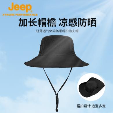 Jeep吉普骑行防晒帽户外时尚渔夫帽防水薄款遮阳钓鱼太阳帽潮J123078987