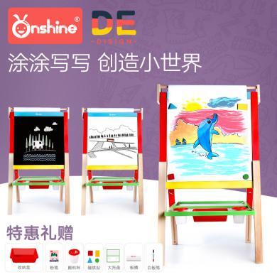 【全店支持购物卡/积分】onshine多功能双面画木质可升降画板磁性画板套装可擦洗儿童画板