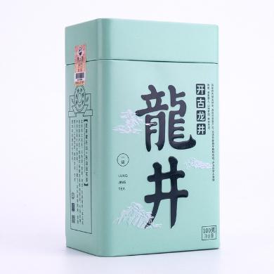 【浙江特产】开古茶叶龙井茶明前绿茶罐装100g清爽口感回甘好