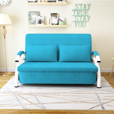 雅客集柯蒂斯圆扶手沙发床-湖蓝色 1米 1.2米 1.5米 FB-21041BU/2/3 潮流小户型沙发 咖啡厅可坐沙发凳 办公室午休沙发床 客厅沙发