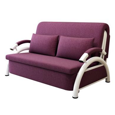 雅客集柯蒂斯圆扶手沙发床-深紫色 1米  1.2米  1.5米  FB-21041DP 两用可折叠省空间单人床 可拆洗折叠布艺沙发 简约现代时尚小户型客厅沙发