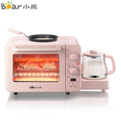 小熊（bear）烤面包机 家用8L电烤箱 多功能多士炉吐司加热机 煎蛋智能早餐机温奶组合三合一体机 DSL-C02B1