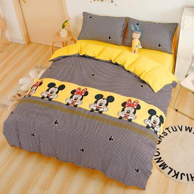 迪士尼冰雪奇缘家纺儿童四件套床上用品男孩女学生宿舍被套三件套