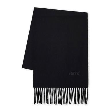 【支持购物卡】 MOSCHINO 莫斯奇诺 男女通用流苏羊毛围巾 黑色 50092 M5165 16