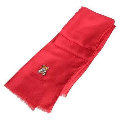 【支持购物卡】 莫斯奇诺 男女通用莫代尔泰迪熊图案长形围巾 红色 50173 M5515 071