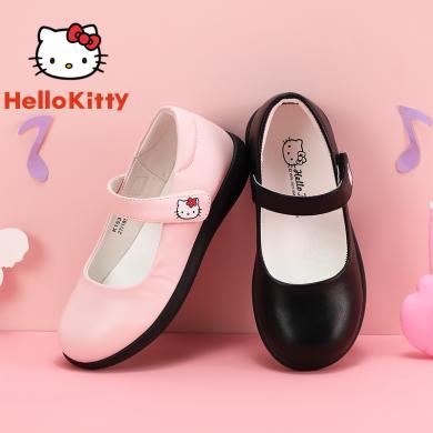 【比欧集合馆】HelloKitty童鞋女童新款可爱粉色小皮鞋中大童女孩英伦风公主鞋包邮K1533952A【比欧】