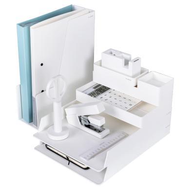 得力纽赛NS003桌面文具办公整理套装收纳盒资料文件架多层置物