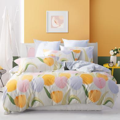 多喜爱床上四件套品牌温柔小清新风床品套件床单被套枕套 花型可选