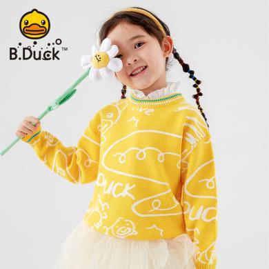 【比欧集合馆】B.Duck小黄鸭童装儿童毛衣男童春装新款休闲上衣女童针织衫包邮BF1312011【比欧】