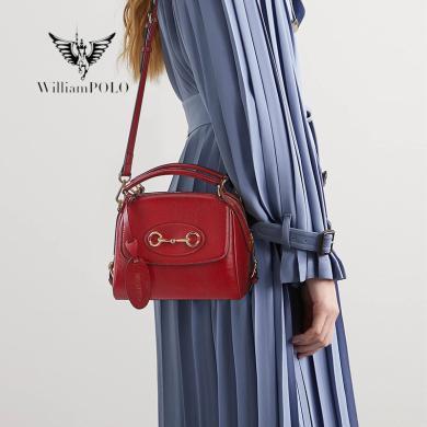 英皇保罗/WILLIAMPOLO 2024年新款时尚手提女包复古单肩斜挎女士包婚包 POLO209137