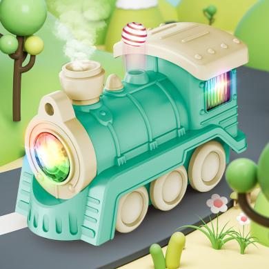 纽奇新款会喷雾吹球万向电动火车灯光音乐悬浮球益智宝宝儿童玩具158-4