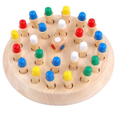 巧之木木制颜色记忆棋亲子桌面锻炼宝宝记忆力益智游戏3岁以上玩具棋QZM-0649
