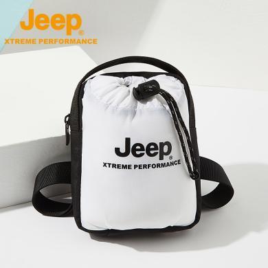 Jeep/吉普新款运动休闲单肩包男大容量挎包通勤包旅行水桶包女P233078275