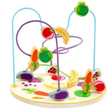 巧之木巧之木木制儿童绕珠玩具大号绕珠串珠水果数字形状婴幼儿益智玩具0810