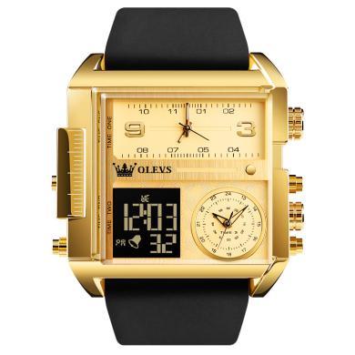 欧利时(OLEVS)瑞士品牌手表男士运动电子表防水多功能方形石英表学生计时时尚腕表