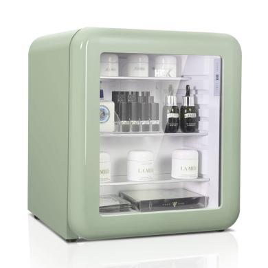 预售 HCK哈士奇冰箱化妆品小冰箱复古mini美妆护肤面膜冷藏家用42L迷你冰柜单门冰箱 SC-46RGE
