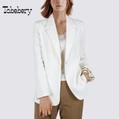 tobebery休闲白色西装外套女2022新款秋装法式高级感气质小西服上衣百搭