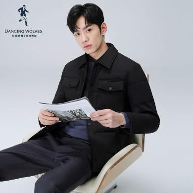 当季新品 与狼共舞羽绒服男冬季翻领休闲百搭薄羽绒外套男 001黑色51126070190