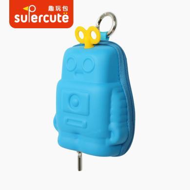 Supercute创意礼物迷你机器人可爱钥匙包装饰包耳机包挂包潮礼物