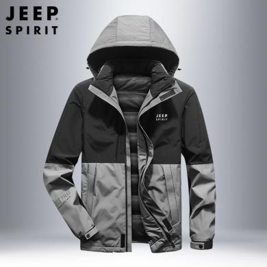 JEEP/吉普男装新款秋冬季男士外套棉衣棉服弹力户外连帽棉衣上衣男装保暖外套棉服棉衣JPCS0087HX