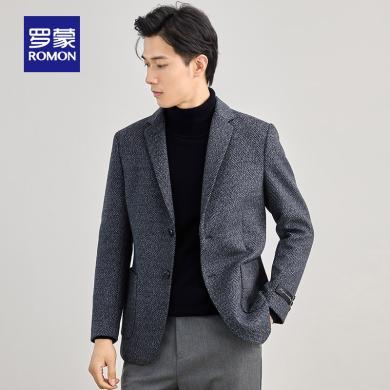 【含羊毛】罗蒙男士中青年毛呢大衣2022冬季新款加棉保暖短款外套2D026202