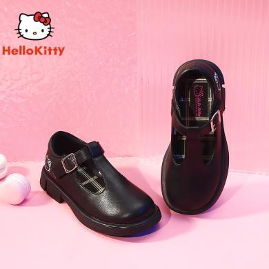 HelloKitty童鞋凯蒂猫女童皮鞋儿童公主鞋英伦风女孩小皮鞋黑色软底单鞋包邮K2516011