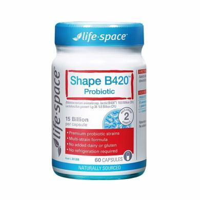 【支持购物卡】澳洲Life space 益生菌 塑身益生菌B420 胶囊 60粒/瓶 纤体 守护肠胃健康