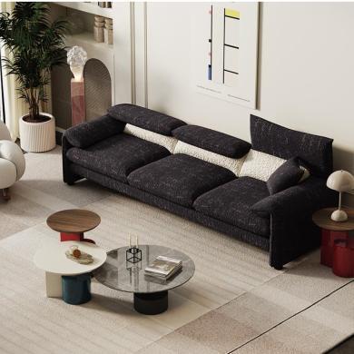 洛品家具cassina家具意式极简沙发客厅直排创意折耳布艺沙发设计师