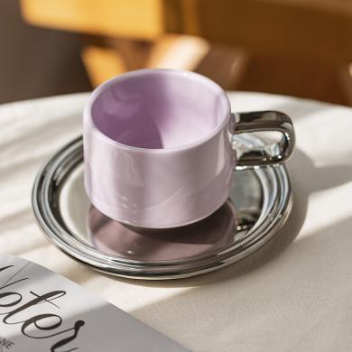 摩登主妇咖啡杯高颜值ins风撞色咖啡杯子高档精致下午茶咖啡杯碟