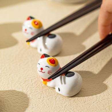 摩登主妇陶瓷筷子架精致可爱筷子托家用筷枕汤勺托垫创意收纳摆件